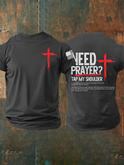 Men's Need Prayer Tap My Shoulder Short-sleeved T-shirt