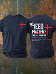 Men's Need Prayer Tap My Shoulder Short-sleeved T-shirt