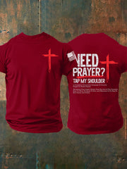 Men's Need Prayer Tap My Shoulder Short-sleeved T-shirt