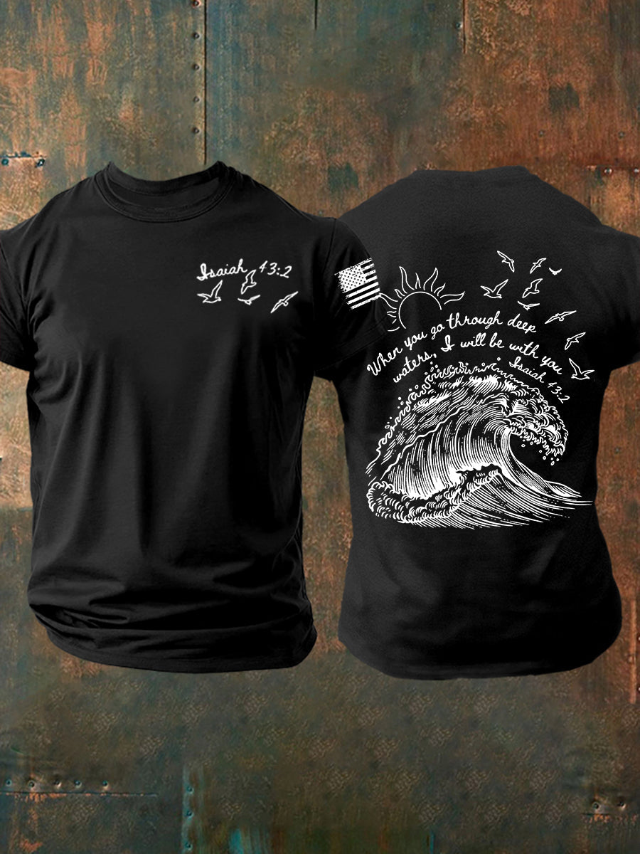 Men's When You Go Through Deep Waters Short-sleeved T-shirt