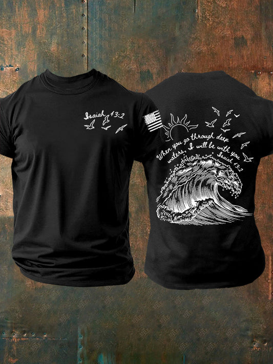 Men's When You Go Through Deep Waters Short-sleeved T-shirt