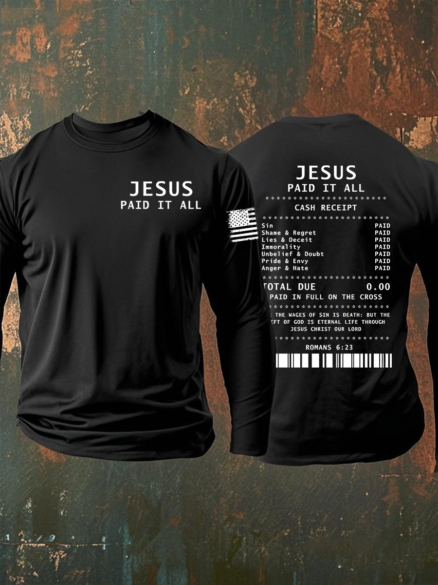 Men's Jesus Paid It All Long Sleeve T-shirt