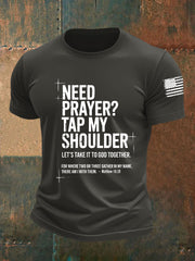 Men's Need Prayer Tap My Shoulder Short-sleeved T-shirt