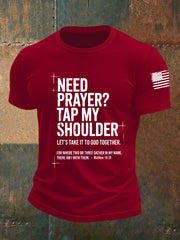 Men's Need Prayer Tap My Shoulder Short-sleeved T-shirt
