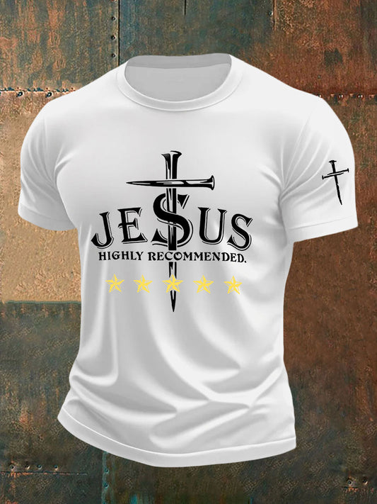 Men's Jesus Highly Recommended Printed Casual T-shirt