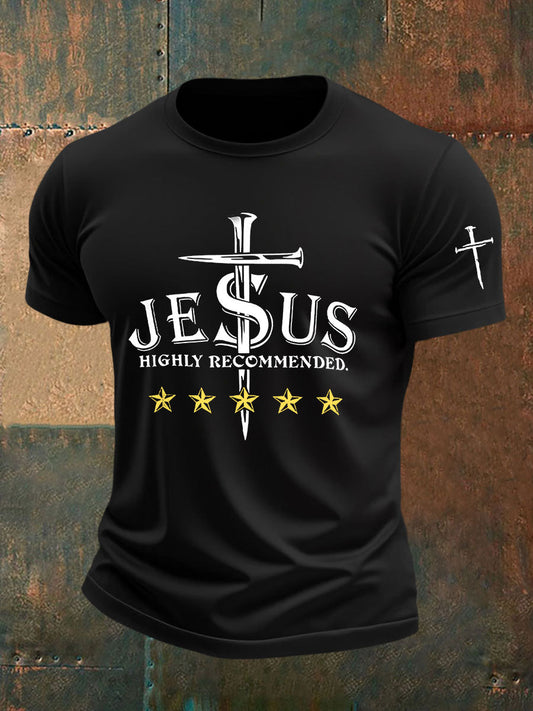 Men's Jesus Highly Recommended Printed Casual T-shirt