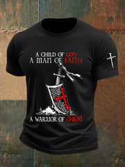 Men's A Man Of Faith Printed Casual T-shirt