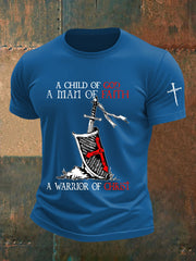 Men's A Man Of Faith Printed Casual T-shirt