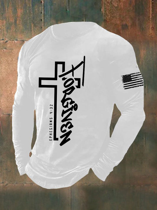 Men's Forgiven Faith Cross Long Sleeve T-shirt