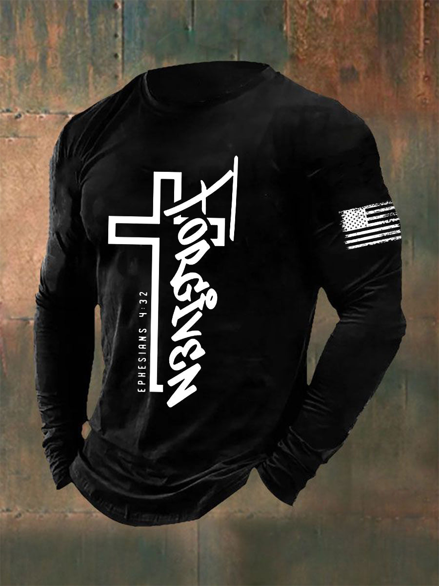 Men's Forgiven Faith Cross Long Sleeve T-shirt