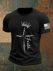 Men's Faith Cross Crown Short Sleeve T-shirt