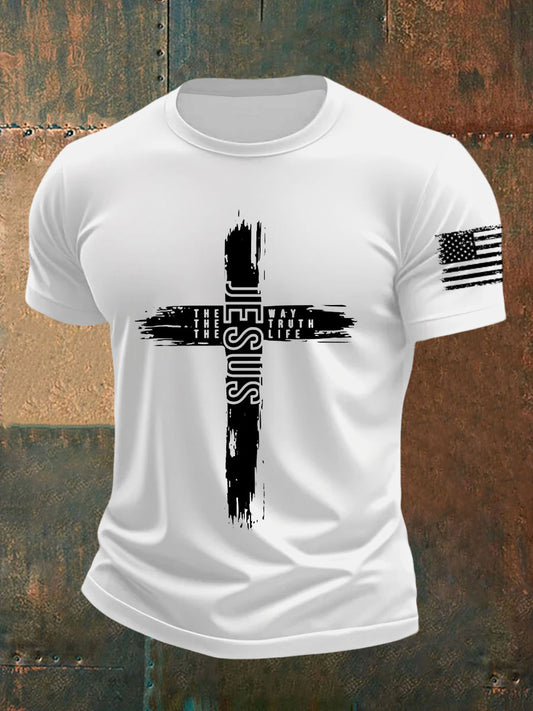 Men's The Way The Truth The Life Jesus Shirt John 14 6 Christian  Short Sleeve T-shirt