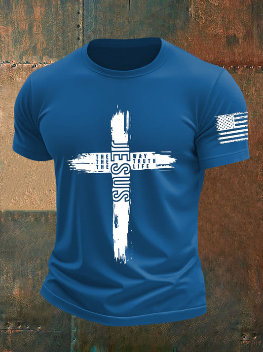 Men's The Way The Truth The Life Jesus Shirt John 14 6 Christian  Short Sleeve T-shirt