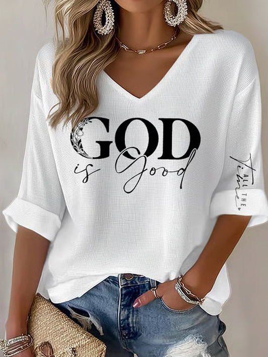 Women's God is Good All the Time Casual Long-Sleeve Top