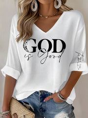 Women's God is Good All the Time Casual Long-Sleeve Top