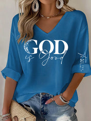 Women's God is Good All the Time Casual Long-Sleeve Top