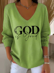 Women's God Is Good All The Time Casual Long-Sleeve Top