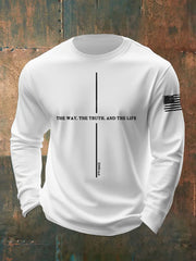 Men's Jesus The Way The Truth The Life Casual Faith Long-Sleeved T-Shirt