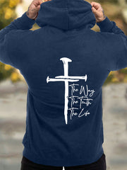 Men's Jesus The Way The Truth The Life Printed Casual Hoodie
