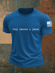 Men's Cozy Season & Jesus Short-sleeved T-shirt