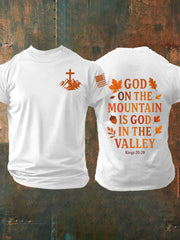 Men's God On The Mountain Is God In The Vallaey Short-sleeved T-shirt