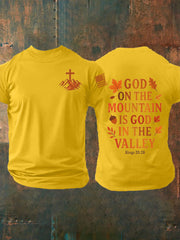Men's God On The Mountain Is God In The Vallaey Short-sleeved T-shirt