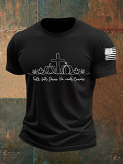 Men's Fall For Jesus He Never Leaves Short-sleeved T-shirt