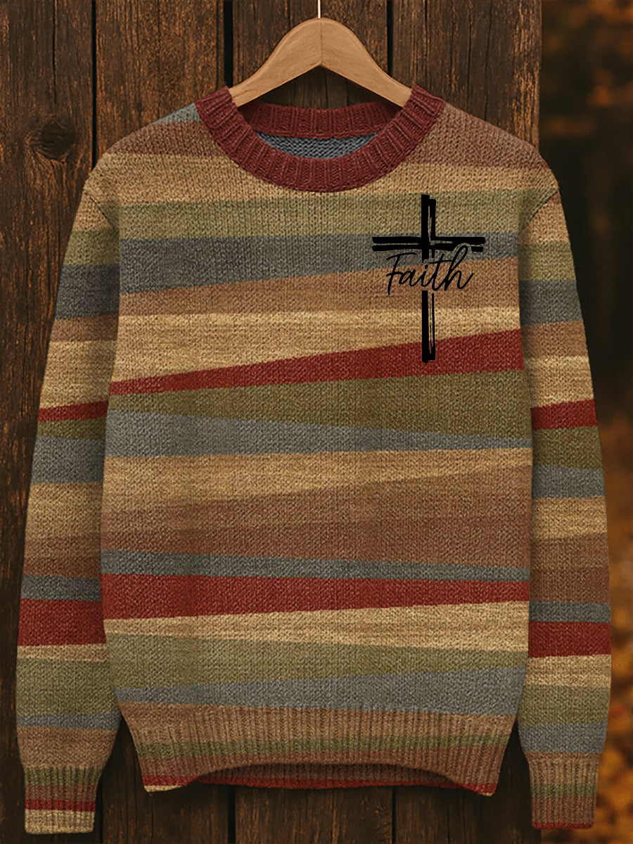 Men's Faith Cross Imitation Sweater