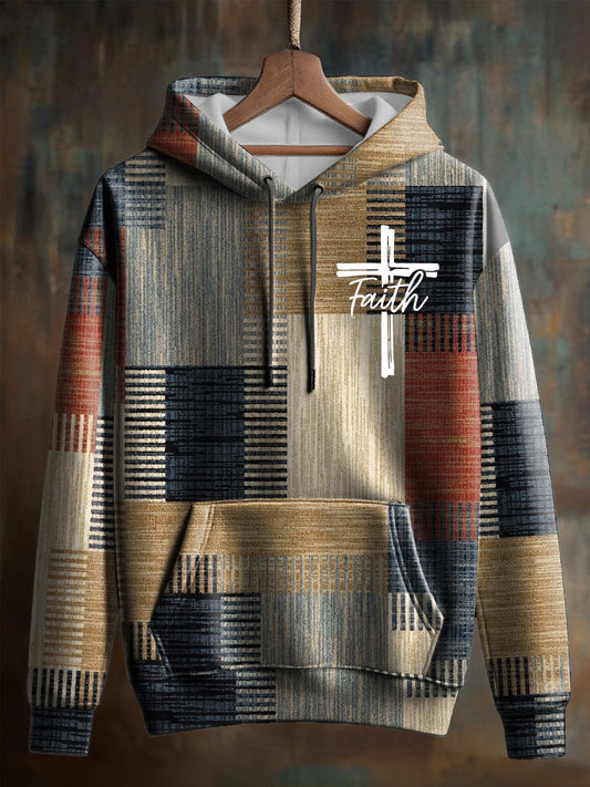 Men's Faith Cross Oversized Drop-Shoulder Hoodie
