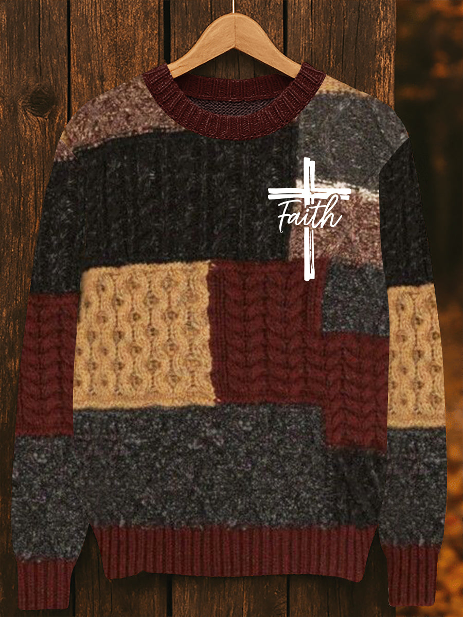 Men's Faith Cross Imitation Sweater