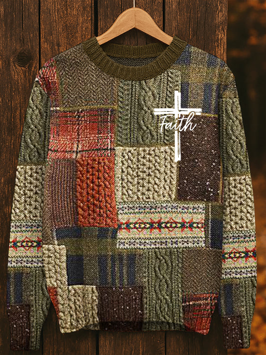 Men's Faith Cross Imitation Sweater
