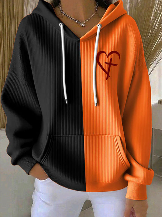 Women's Faith Cross Print Casual Hoodie
