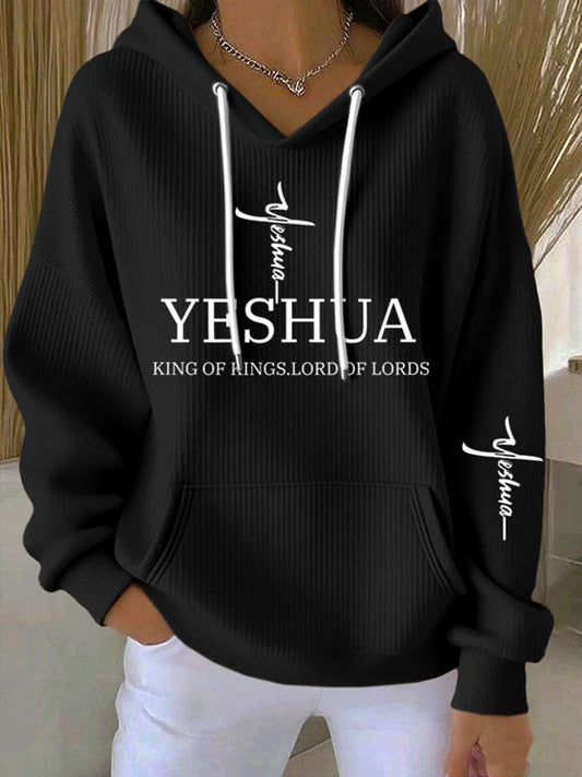 Women's Yeshua Print Casual Hoodie