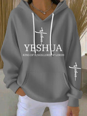 Women's Yeshua Print Casual Hoodie