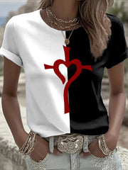 Women's Faith Cross Print Casual T-shirt