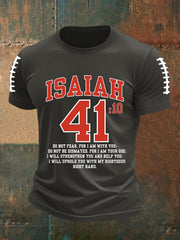 Men's Isaiah 41:10 Football Short-sleeved T-shirt