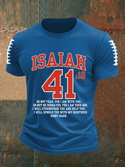 Men's Isaiah 41:10 Football Short-sleeved T-shirt