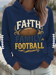 Women's Faith Family Football Sweatshirt