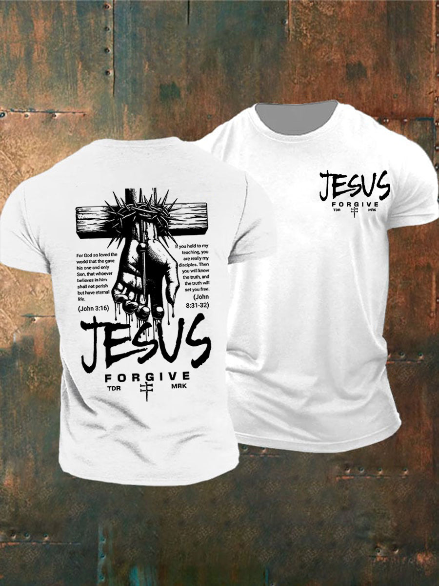 Men's Jesus Forgive Short-sleeved T-shirt