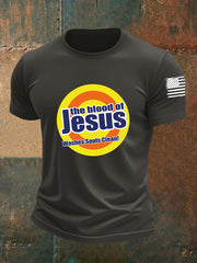 Men's The Blood Of Jesus Washes Souls Clean Short-sleeved T-shirt