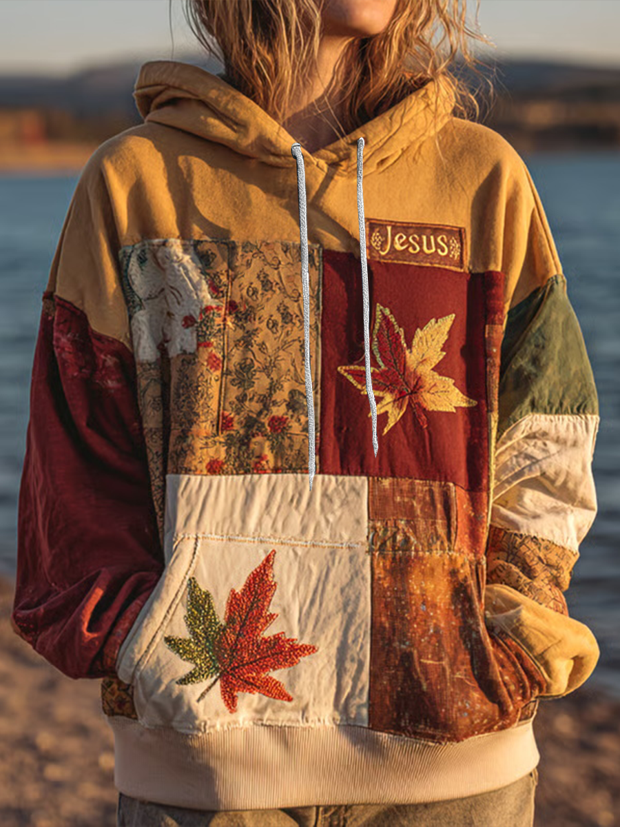 Women's Fall Faith Print Casual Hoodie
