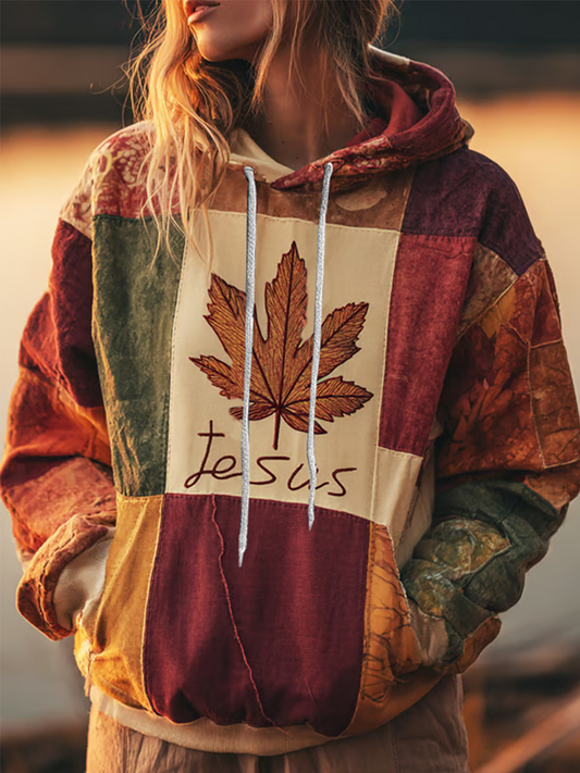 Women's Fall Faith Print Casual Hoodie