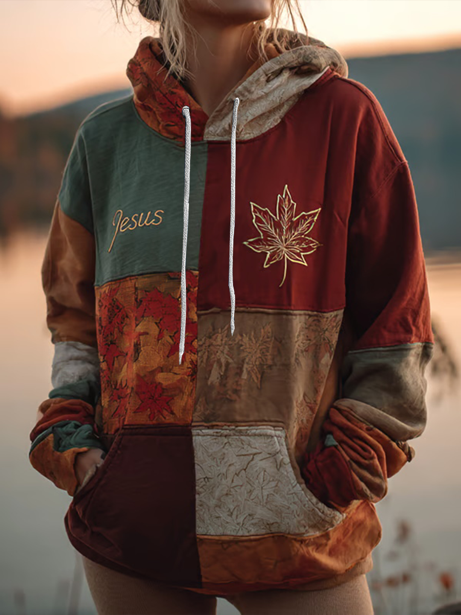 Women's Fall Faith Print Casual Hoodie