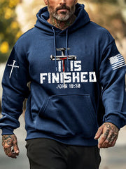 Men's It Is Finished Printed Casual Hoodie