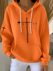 Women's It Is Finished Printed Casual Hoodie