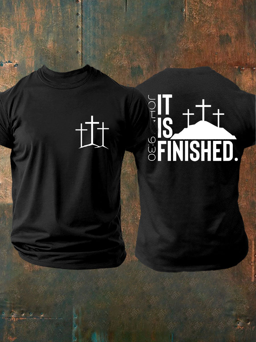 Men's It Is Finished Printed Casual T-shirt