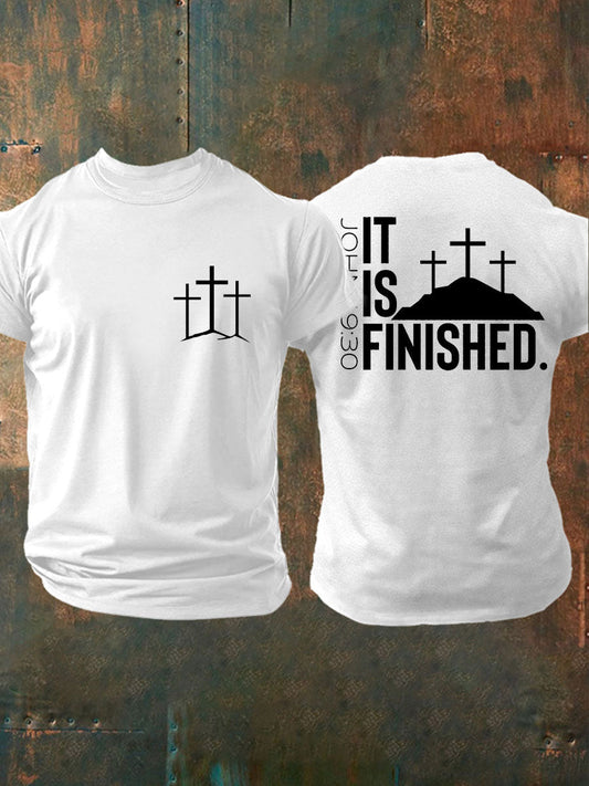 Men's It Is Finished Printed Casual T-shirt