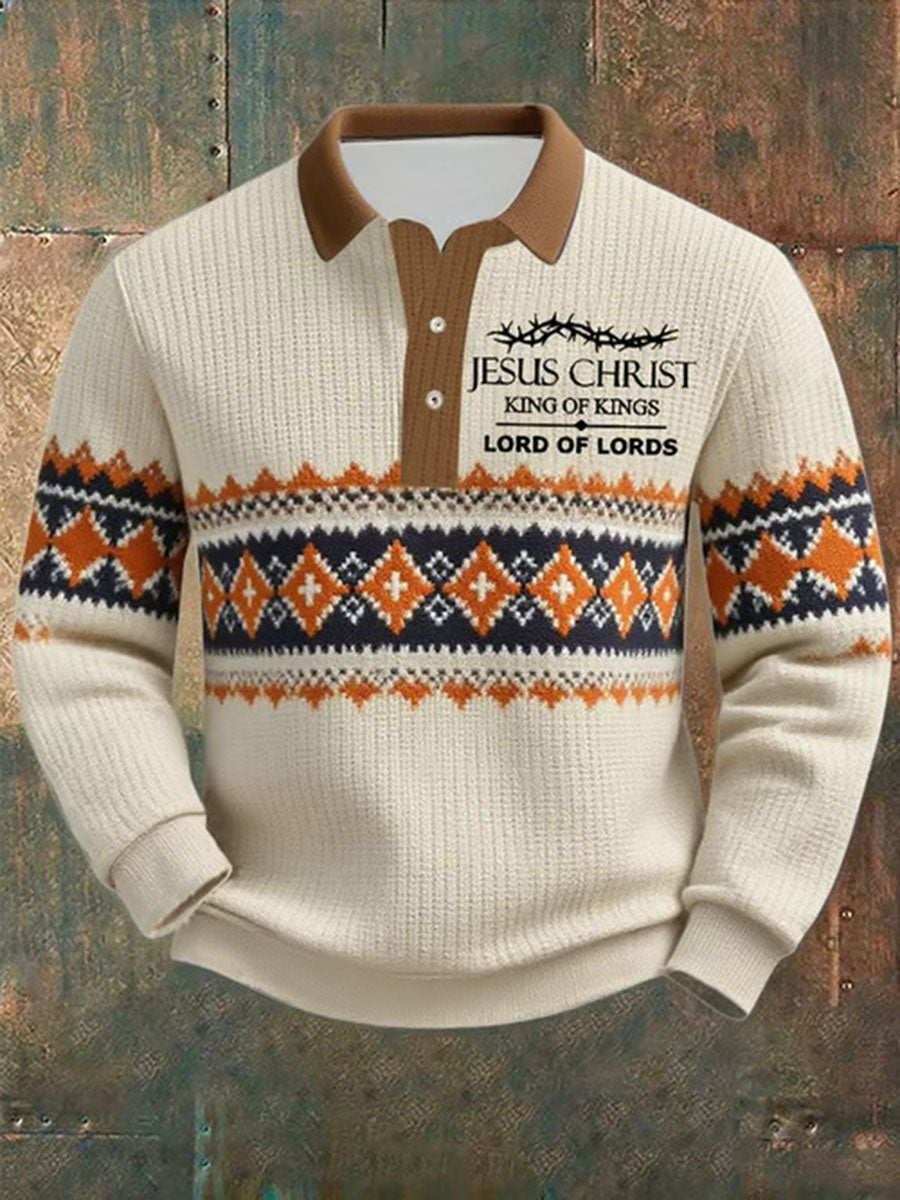 Men's Jesus Printed Casual Top