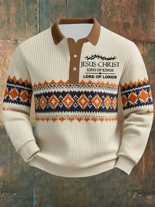 Men's Jesus Printed Casual Top