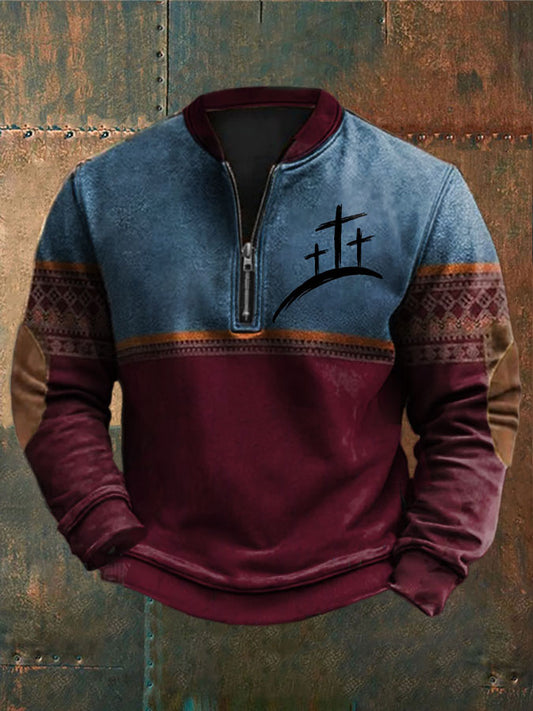 Men's Faith Cross Printed Casual Top